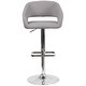preview thumbnail 39 of 92, Chrome Upholstered Height-adjustable Rounded Mid-back Barstool
