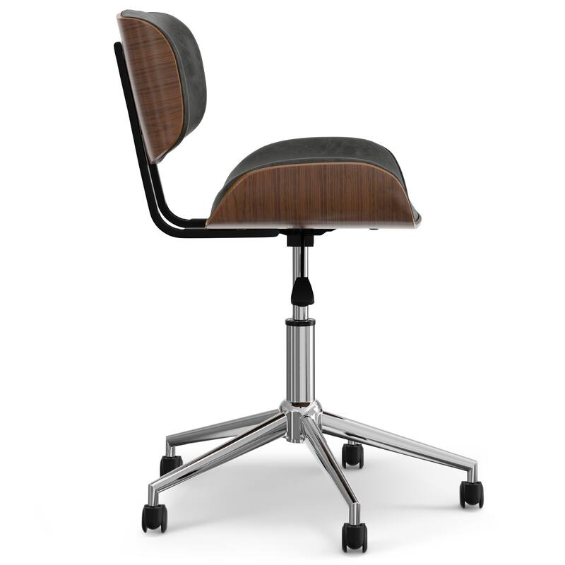 WYNDENHALL Perry Swivel Adjustable Executive Computer Bentwood Office Chair - 22 W x 25 D x 34.1 H