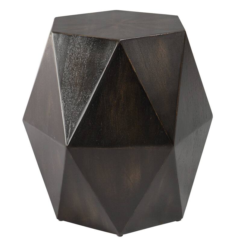 Sunburst Top Geometric Side Accent Table - 18" - Black