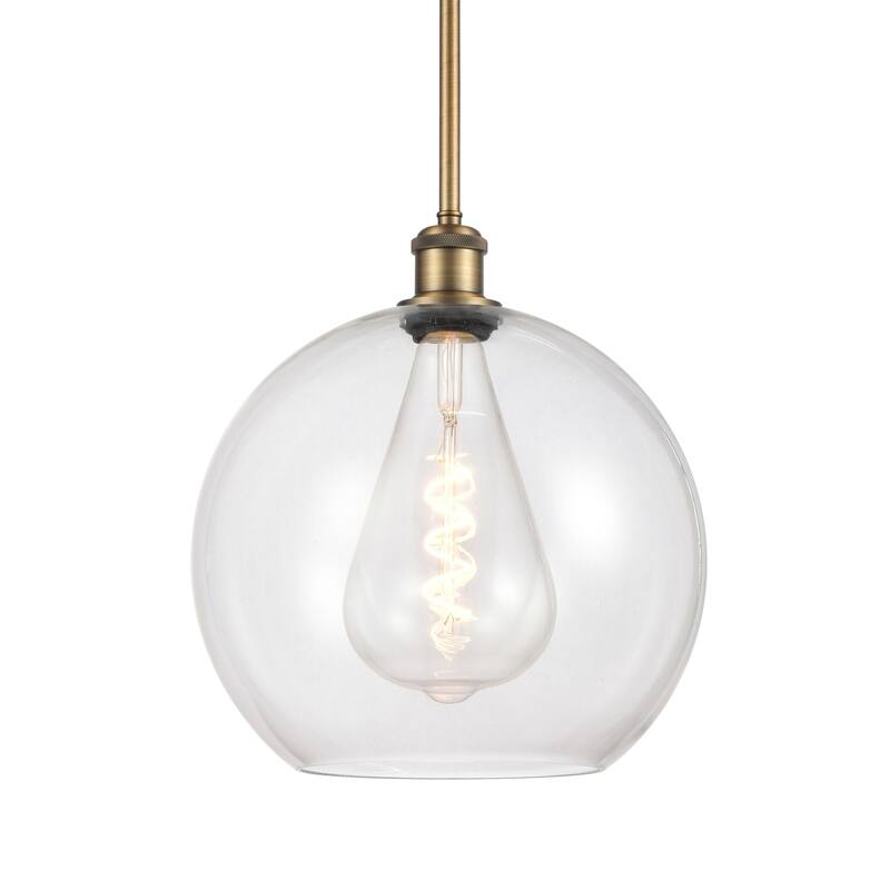 Innovations Lighting 516-1S-14-12 Athens Pendant Athens 12" Wide - Brushed Brass / Clear