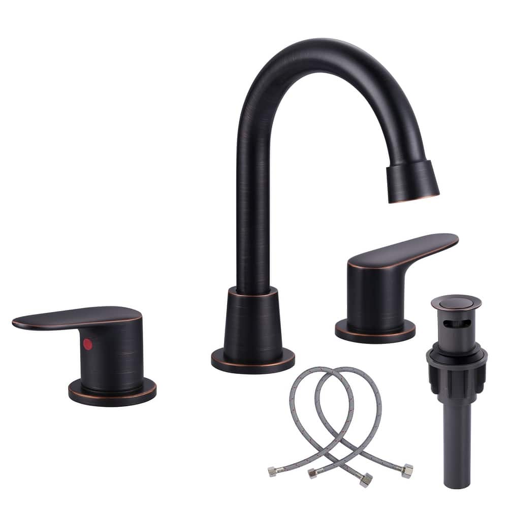 WOWOW 8 in. Widespread Bathroom Sink Faucet with Pop-Up Drain