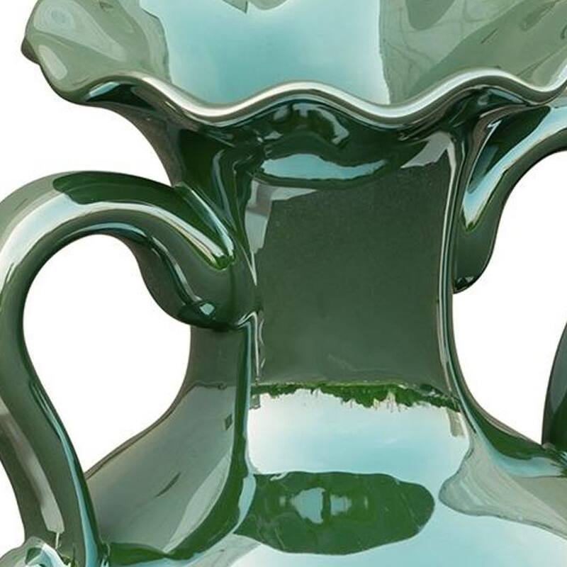 9" Hunter Green Amphora Ceramic Table Vase - 8.50