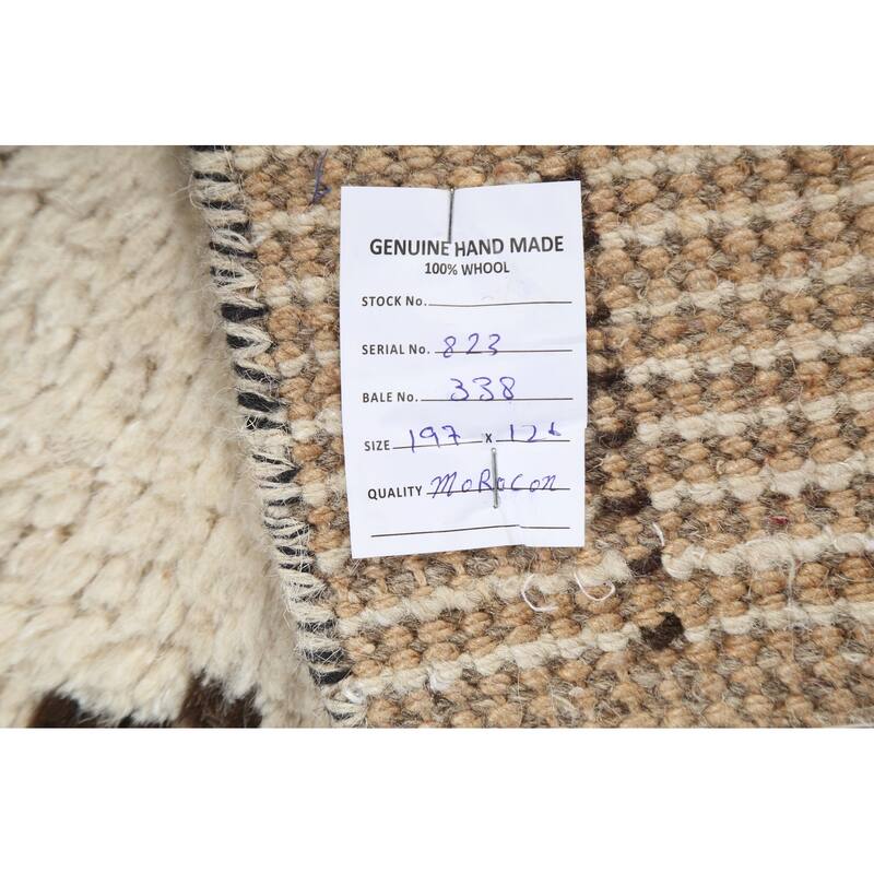 Tribal Moroccan Oriental Home Decor Area Rug Hand-knotted Wool Carpet - 4'1" x 6'7"
