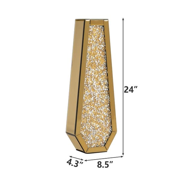 dimension image slide 1 of 6, Glam Tall Crushed Diamond Floor Vase