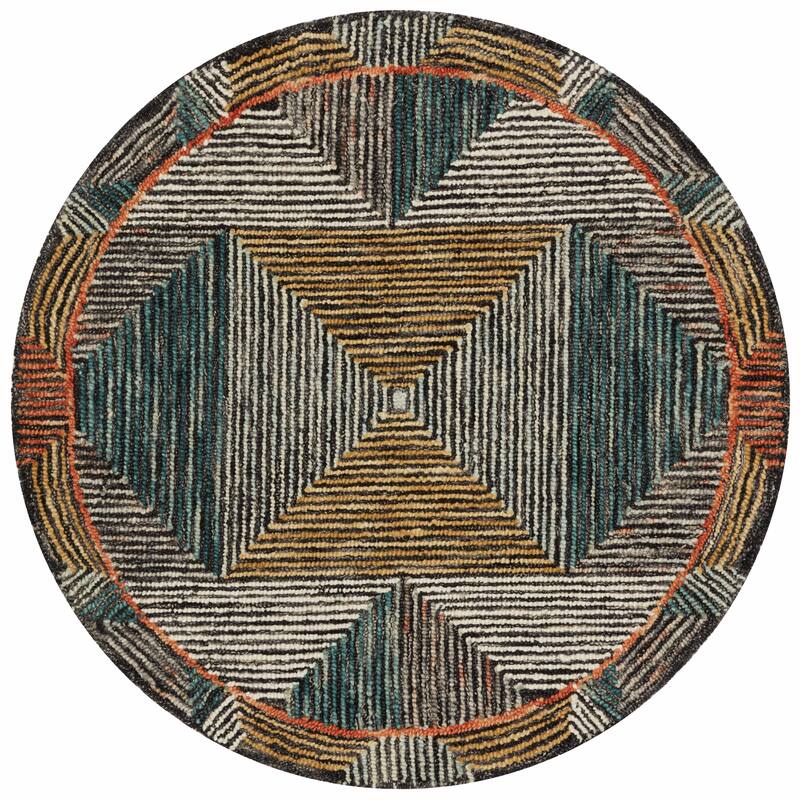 Alexander Home Kaleidoscope Geometric Hand-Hooked Wool Rug