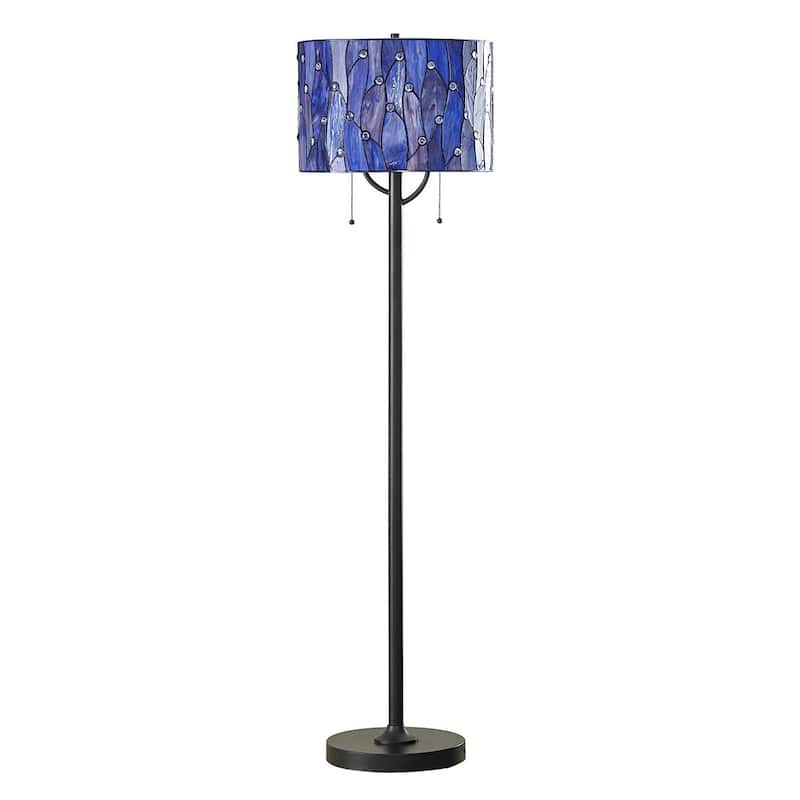 Vines 61"H Tiffany Floor Lamp - Blue/Purple