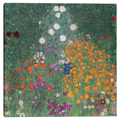 Flowery Garden by Gustav Klimt Canvas Art Print