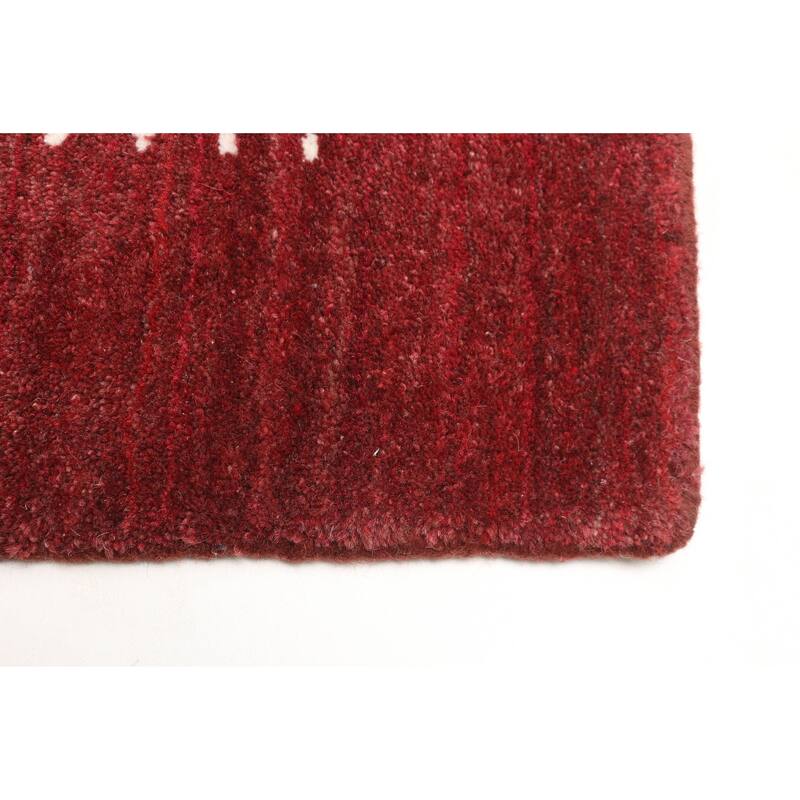 ECARPETGALLERY Hand Loomed Kashkuli Gabbeh Burgundy Wool Rug - 3'2 x 4'9