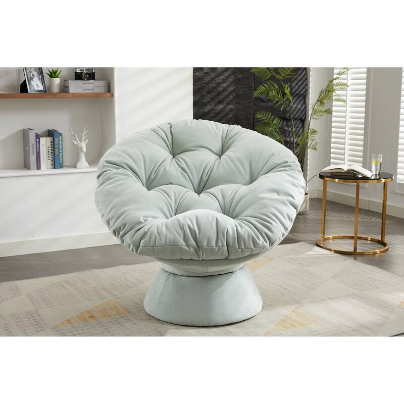 Chenille Swivel Barrel Chair for Living Room