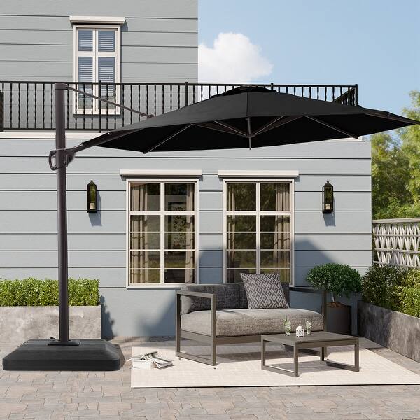 11 ft cantilever round offset patio umbrella PURPLE LEAF 10ft Durable Outdoor Umbrella, UV Umbrella, Grey, Garden Sun Frame Material Patio Kingdom 11FT Cantilever Umbrella