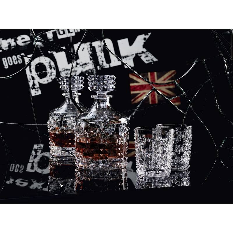 Nachtmann Punk Crystal Glass Decanter Set - 5.5" x 10.3"