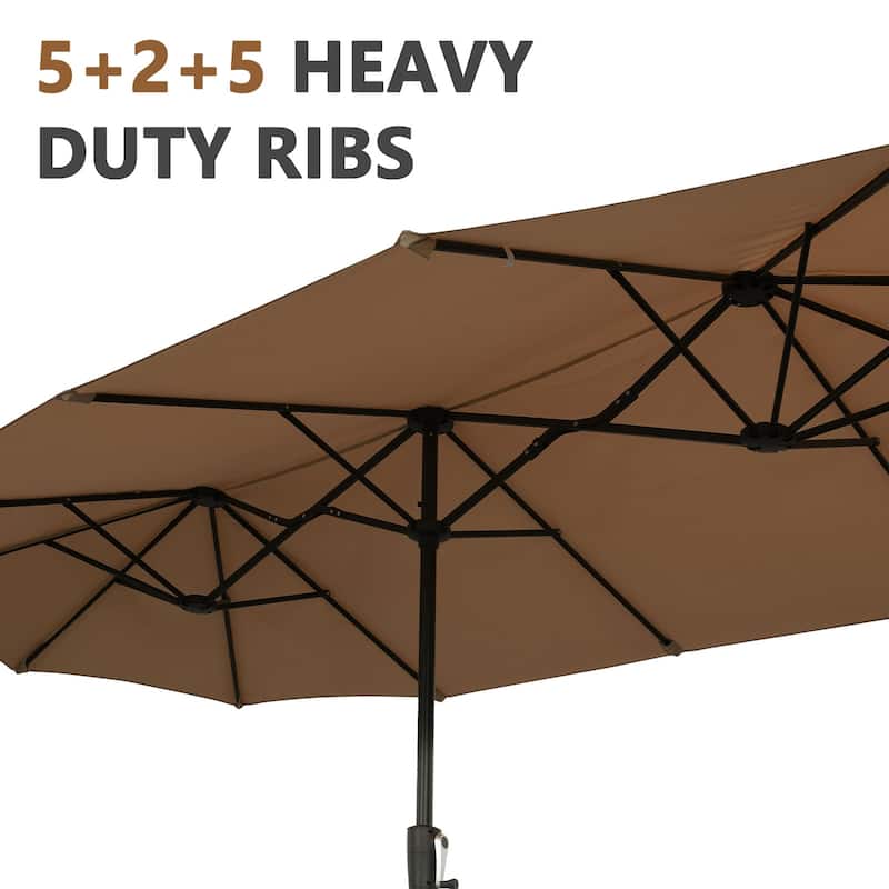 Ainfox 13Ft Large Outdoor Patio Umbrella with Crank With Base
