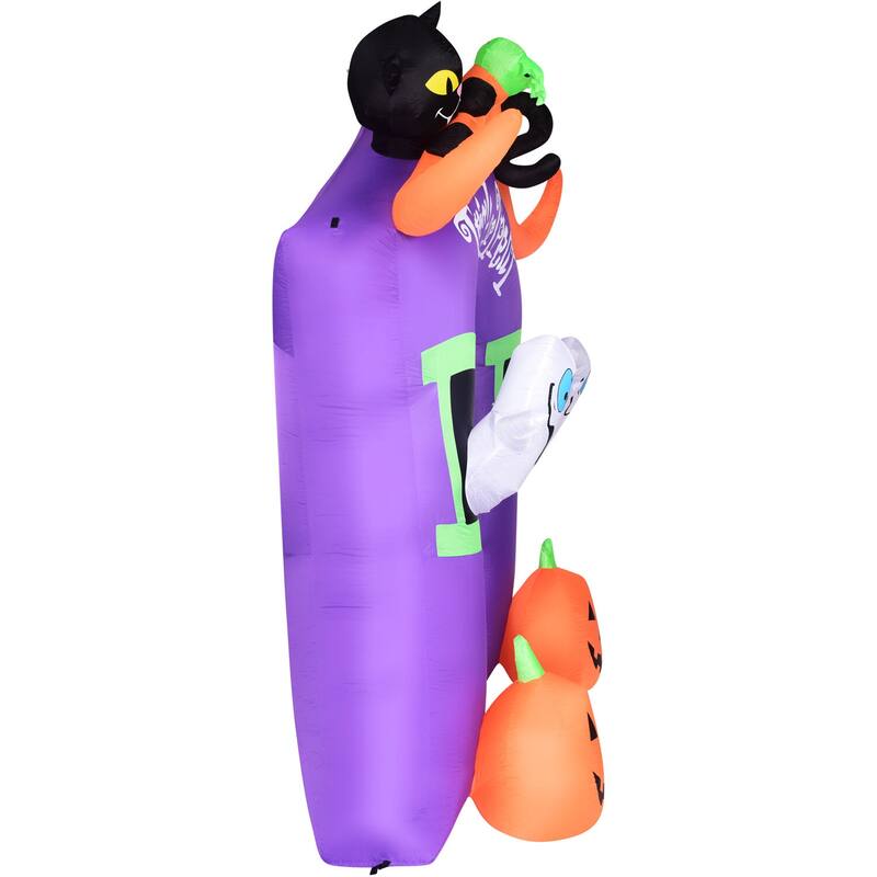 Haunted Hill Farm 9-Ft. Inflatable Pre-Lit Trick or Treat Walkway Arch with Black Cat, Jack-O-Lantern, and Ghost
