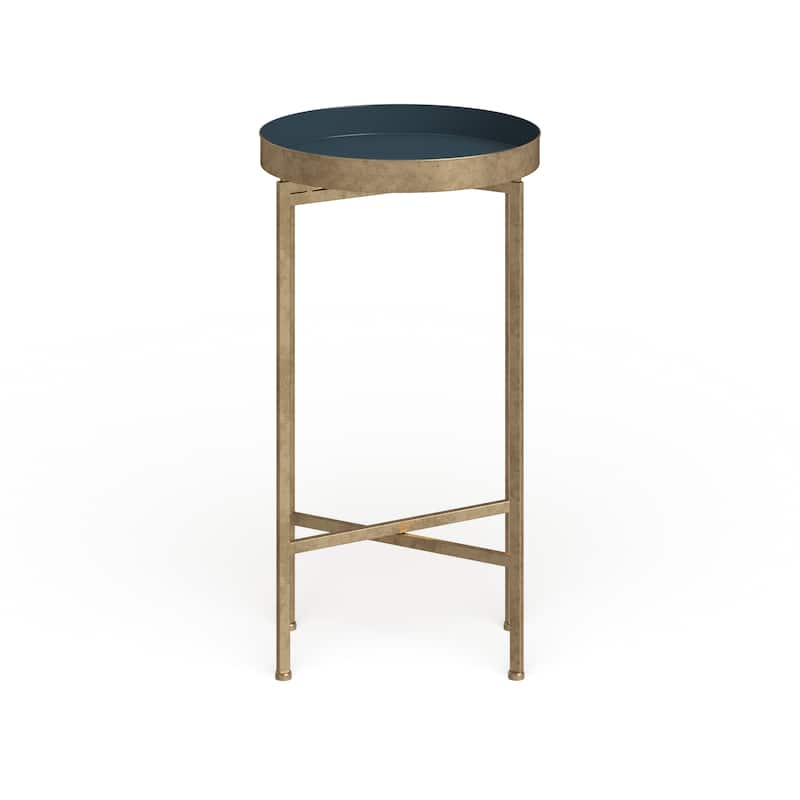 Kate and Laurel Celia Round Foldable Metal Accent Table - 14x14x26