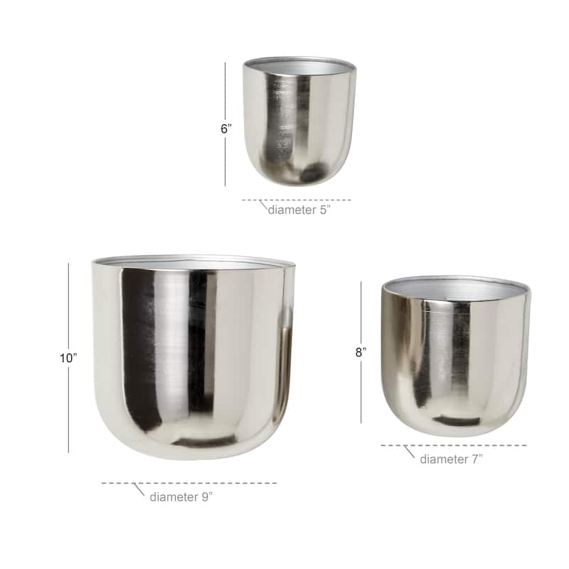 Metal Indoor Outdoor Floating Wall Planter - Set of 3 Gold, Silver, Black, White - Roche River Decor