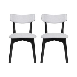 Chazz Mid-Century Modern Upholstered Rubberwood Dining Chairs (Set of 2) by Christopher Knight Home