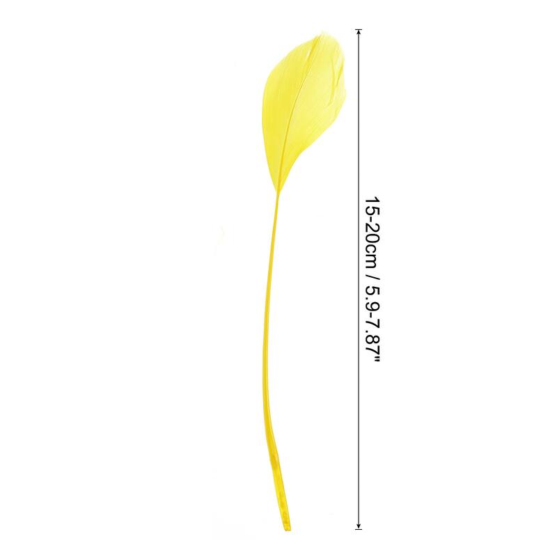 6-8 Inch Goose Feathers, 100 Pack Bulk Natural Feathers Style 4 - 6-8 Inch - Yellow