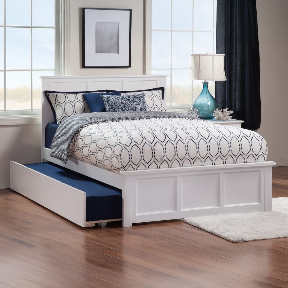 AFI Madison Full Size Platform Bed with Matching Footboard & Full Trundle