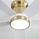 preview thumbnail 11 of 27, Sofucor 42'' Gold Flush Mount Ceiling Fan Lights Kit with Remote Quiet Reversible DC - 42 Gold With White