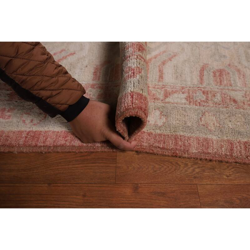 Geometric Oushak Turkish Large Rug Handmade Wool Carpet - 10'2"x 13'8"