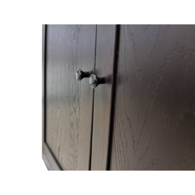 Palace Imports 100% Solid European Oak Hardwood Modular China Cabinet with Shaker and Tinted Glass Doors - 64" Wide, 71.5" Tall