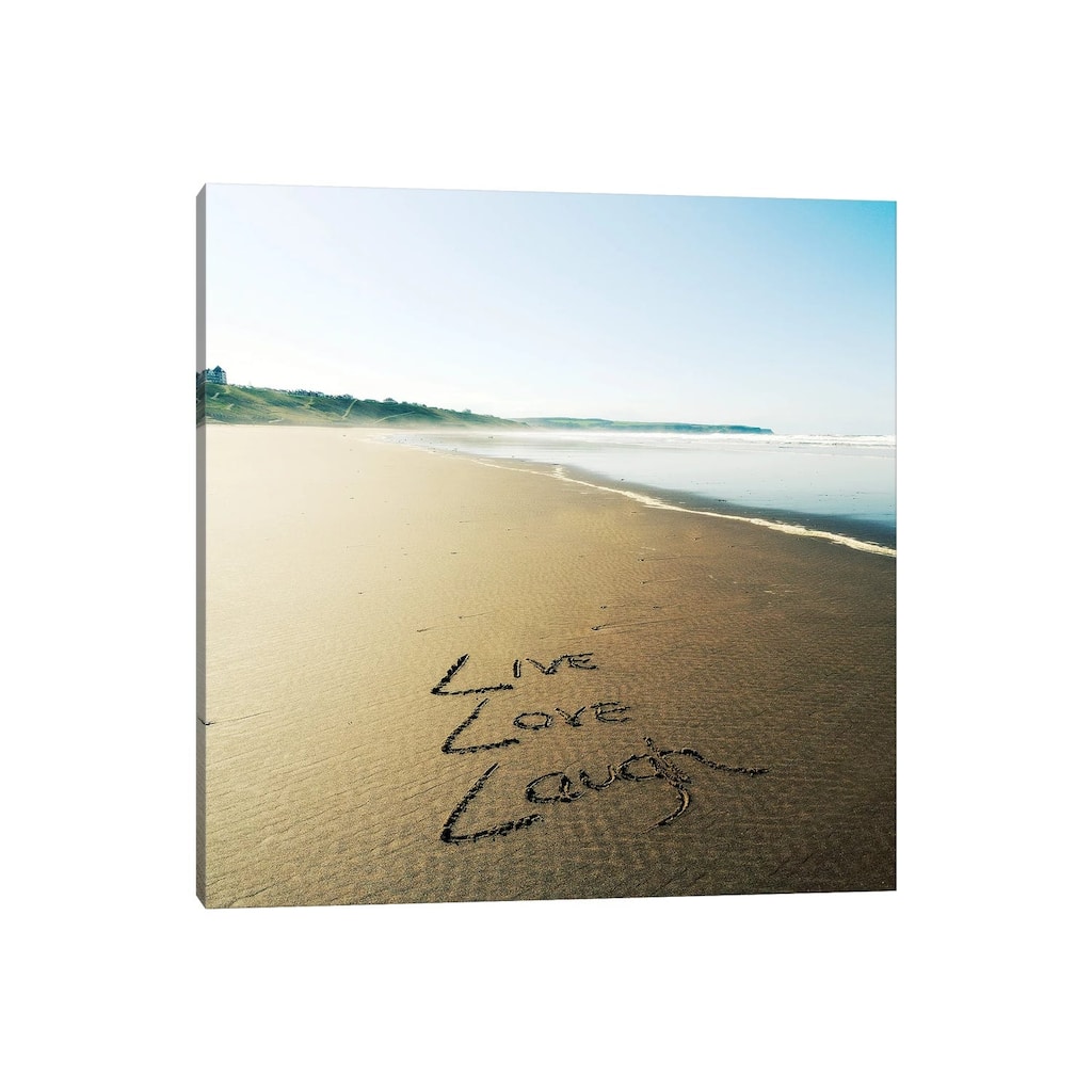 iCanvas "Beach Writing Live Love Laugh" by Tom Quartermaine Canvas Print