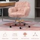preview thumbnail 2 of 8, Faux Fur Home Desk Chair, Swivel Vanity Chair with Wheels, Fluffy Armchair with Adjustable Height, Ergonomic Computer Chair