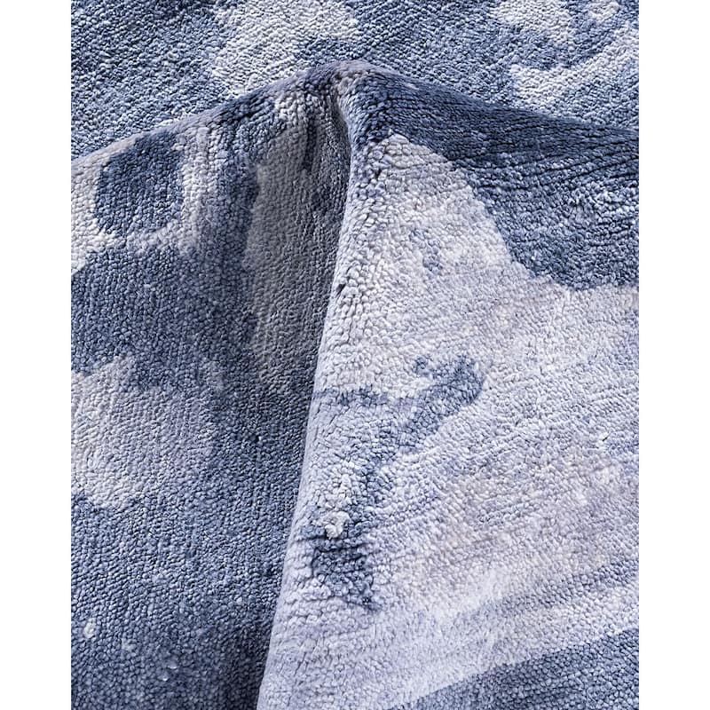 Modern One-of-a-Kind Hand-Knotted Area Rug - Gray, 8' 2" x 10' 1" - 8' 2" x 10' 1"