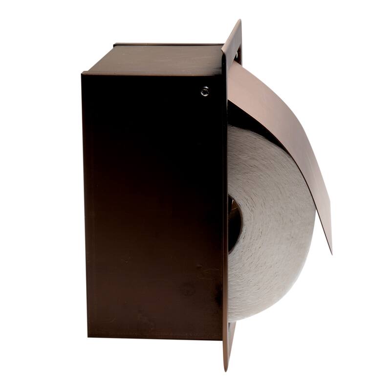 ALFI brand ABTPP77-BC Brushed Copper Stainless Steel Recessed Toilet Paper Holder with Cover