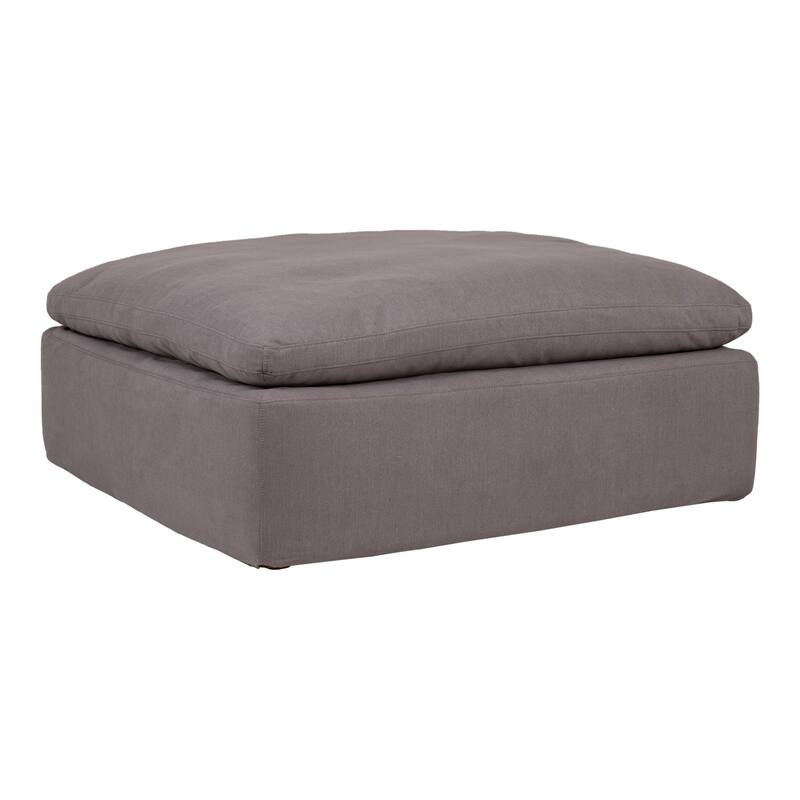 Aurelle Home Corbin Modern Modular Sectional Piece - Ottoman - Livesmart Fabric Grey