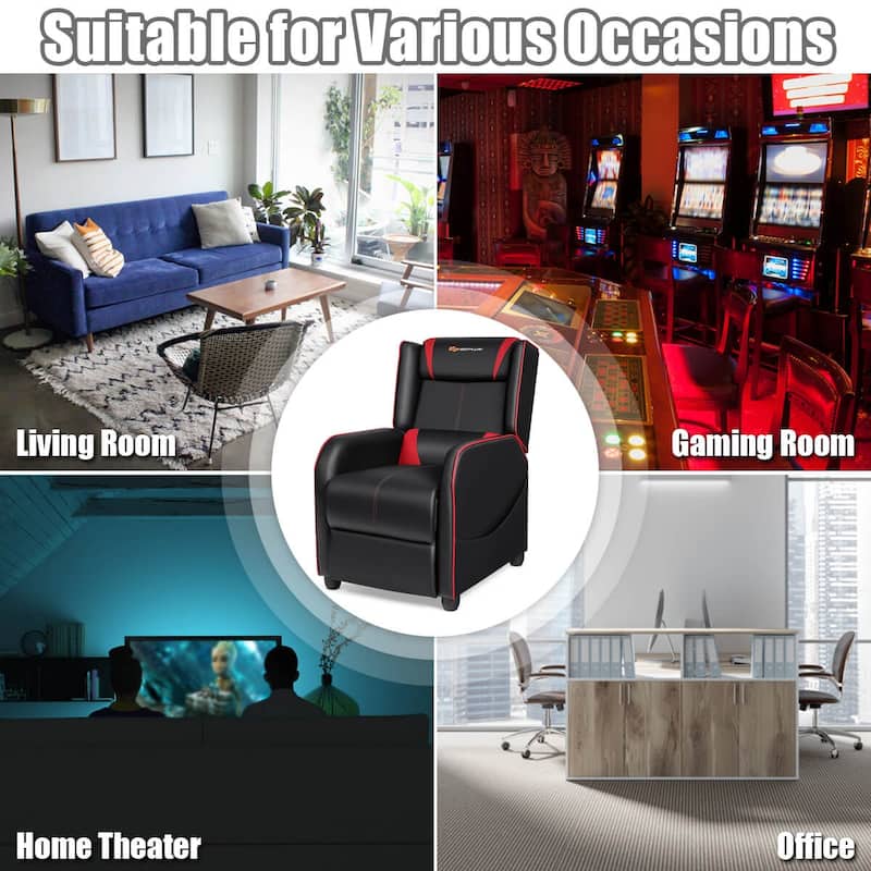 Goplus Massage Gaming Recliner Chair Single Living Room Sofa Home