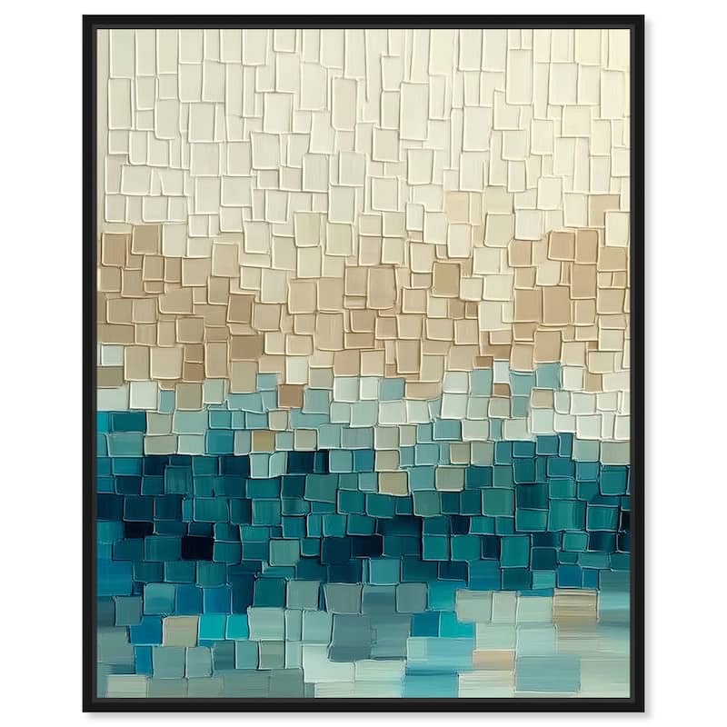 Pixelated Sea II Canvas by Art Remedy - 30" x 36" - Black