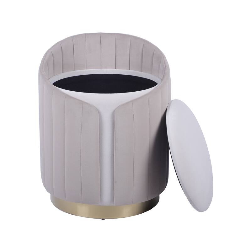 TwoToned Ottoman Comfortable choice, multiple functions, classic design, and cozy corners with Storage or Vanity Stool,