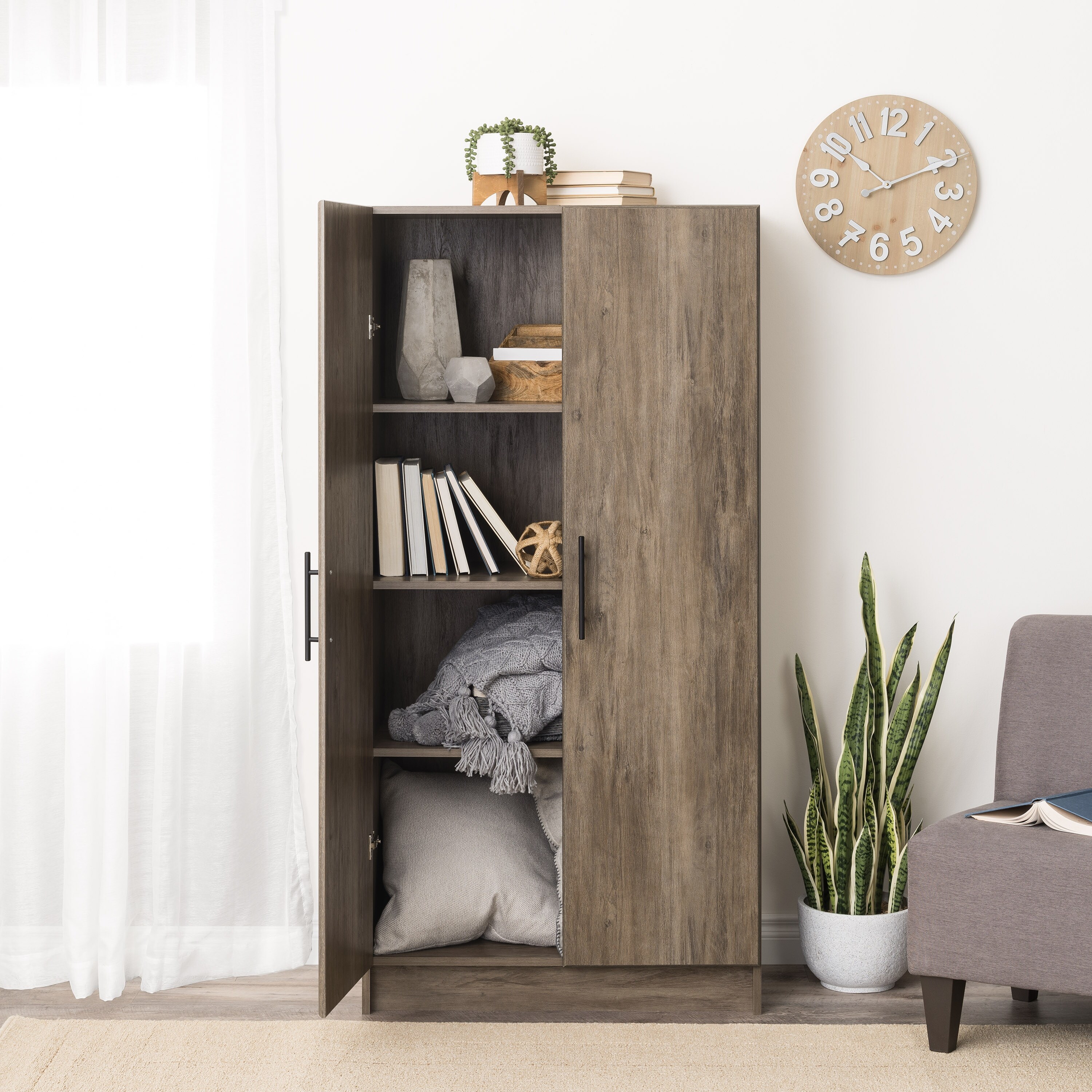 Prepac Elite Tall 2 Door Cabinet with Adjustable Shelves