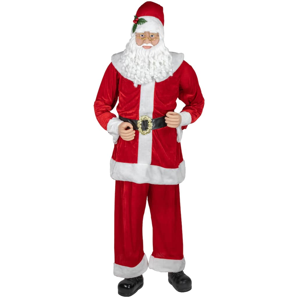 72" Life-Size Plush Santa Claus Standing or Sitting Christmas Figure