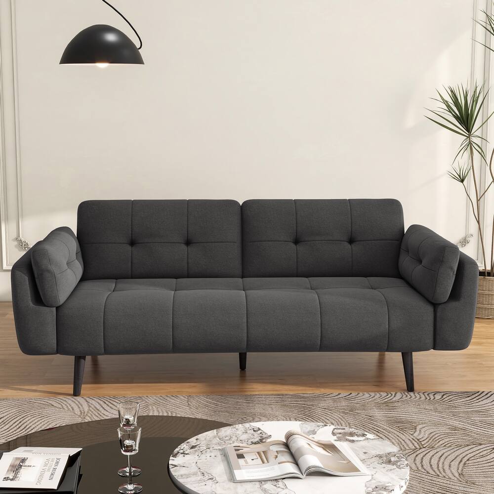 Modern Adjustable Backrest Convertible Futon Sleeper Couch