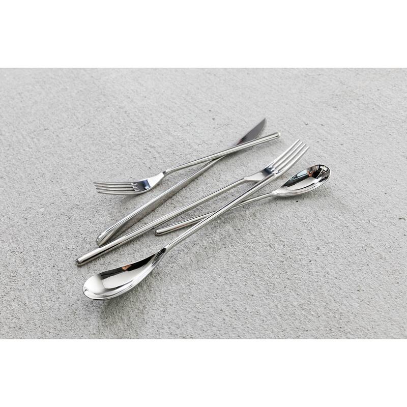 Fortessa Grand City 18/10 Stainless Steel, 5PC Flatware Set (Service for 1), Silver