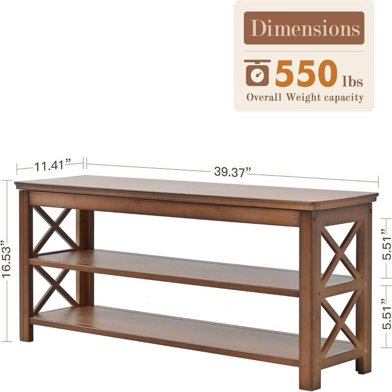 39.4'' Shoe Storage Bench for Entryway - 39.37"D x 11.41"W x 16.53"H