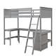 preview thumbnail 23 of 50, Modern Twin Size Wooden Loft Bed With Shelves and Desk,Solid Construction