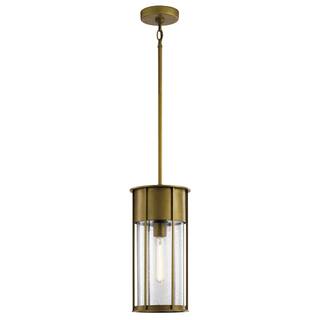 Kichler Camillo 18 Inch 1 Light Hanging Pendant with Clear Seeded Glass in Natural Brass