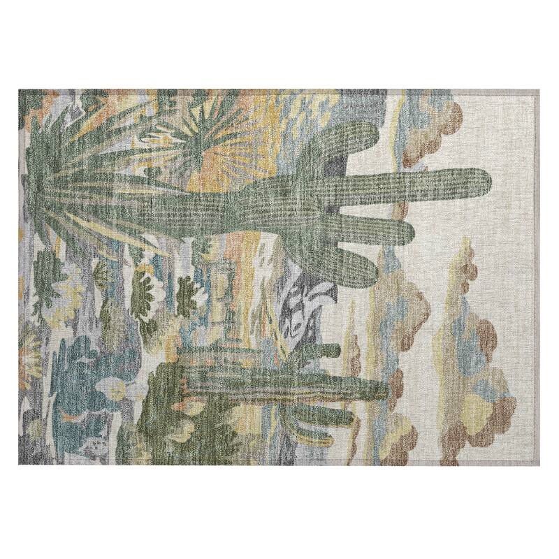 Machine Washable Indoor/ Outdoor Southwestern Mesa Chantille Rug