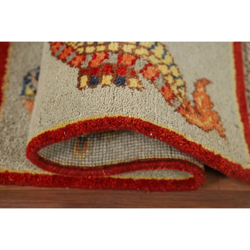 Animals Design Art Deco Accent Rug Handmade Wool Carpet - 2'0" x 3'0"