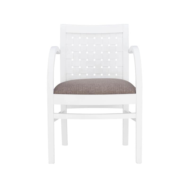 Linon Lanada Woven White Arm Chair