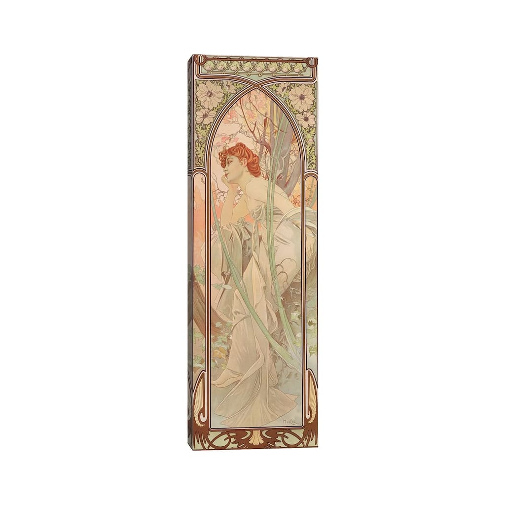 iCanvas "The Times of the Day - Evening Contemplation, 1899" by Alphonse Mucha Canvas Print