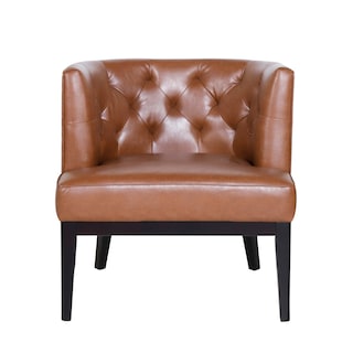 Clough Fabric or Faux Leather Tufted Accent Chair by Christopher Knight Home