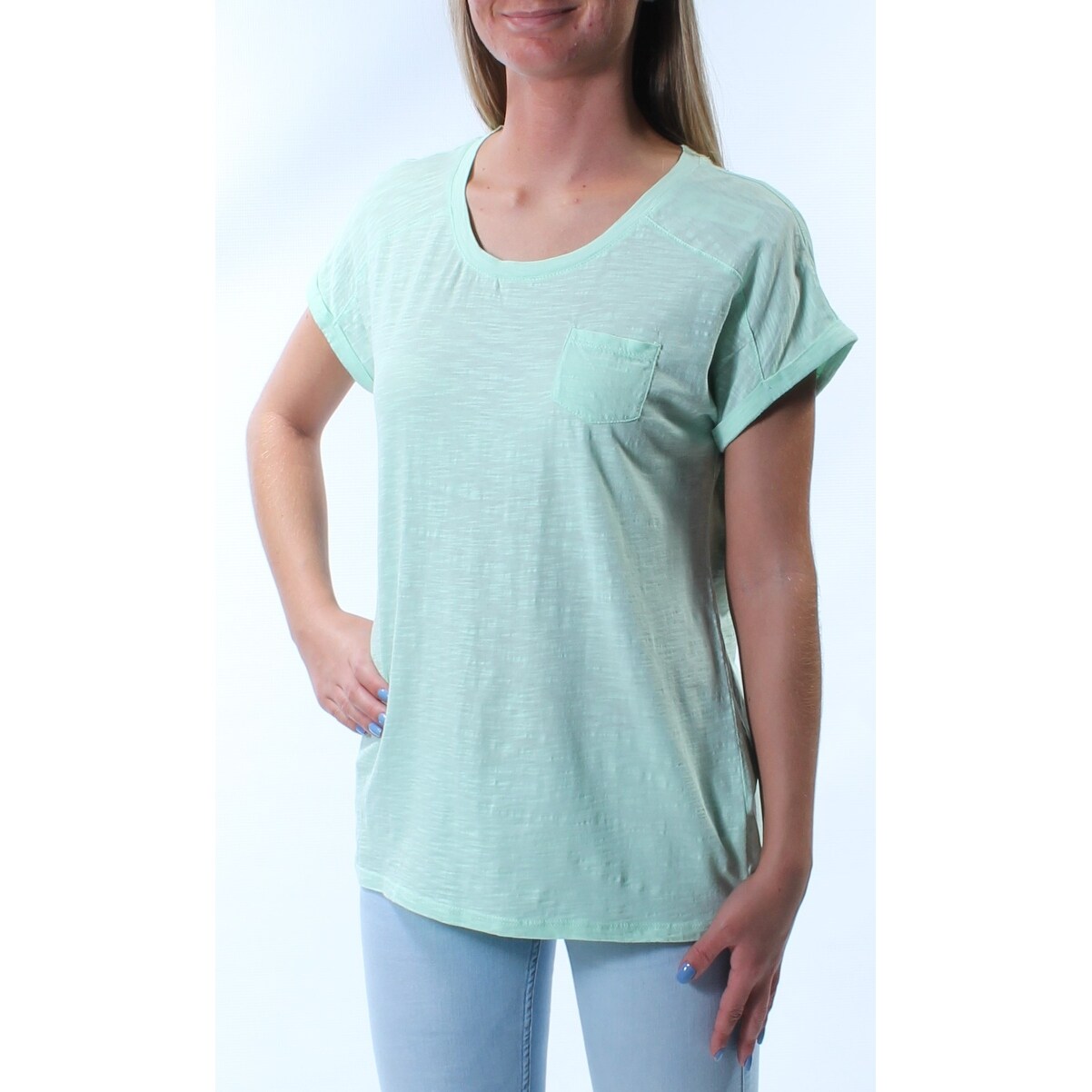 sheer short sleeve top