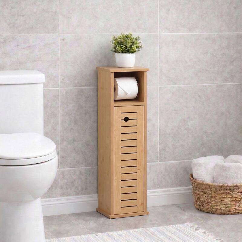 Toilet Paper Storage Cabinet with Dispenser Toilet Organizer - 7.2'L x 7.2"W x 29.9"H