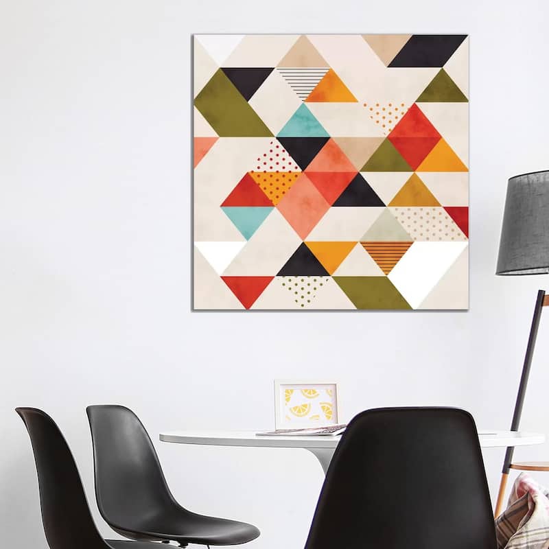 iCanvas "Geometric Mid Century Triangles" by Ana Rut Bre© Canvas Print - 37x37x1.5