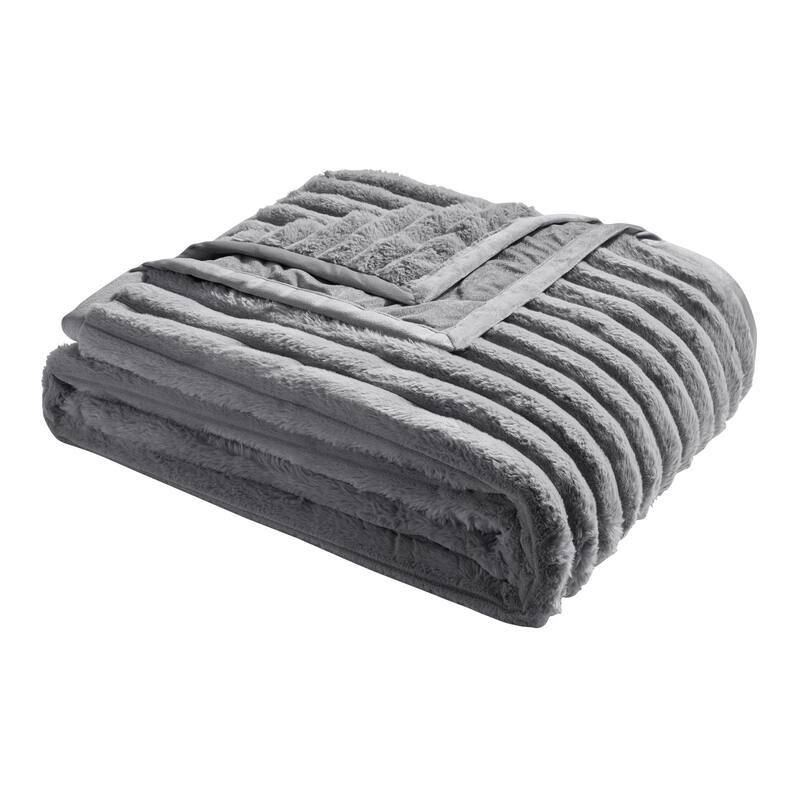 Empyrean Microplush Fleece Blanket - Ultra-Soft - Cozy Fuzzy Warm - Queen - Grey