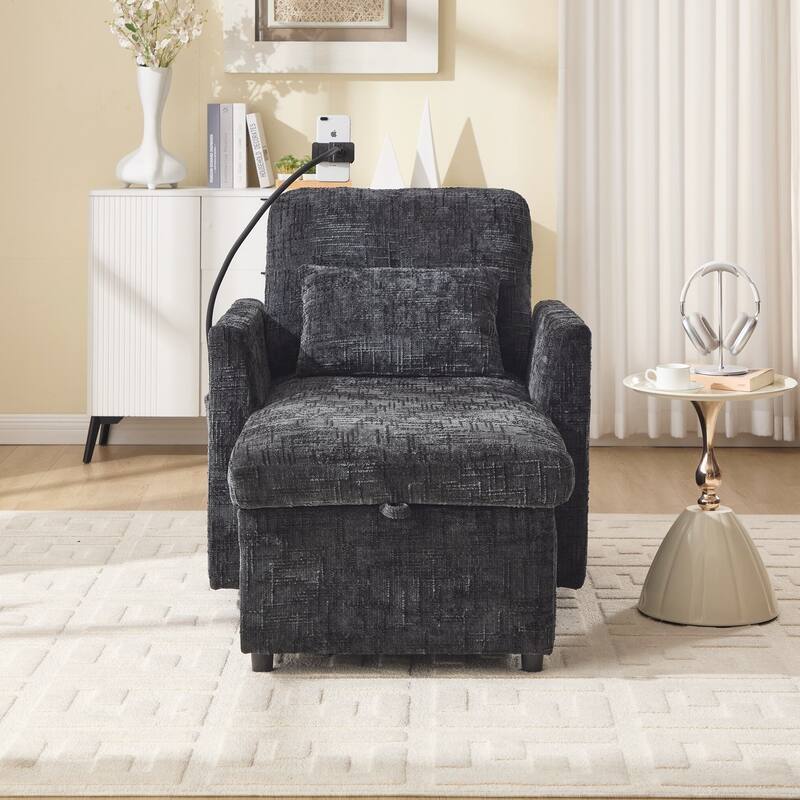 Multifunctional Lazy Person Sofa Recliner can be Stored Storage Backrest with Cell Phone Bracket Single Leisure Chair